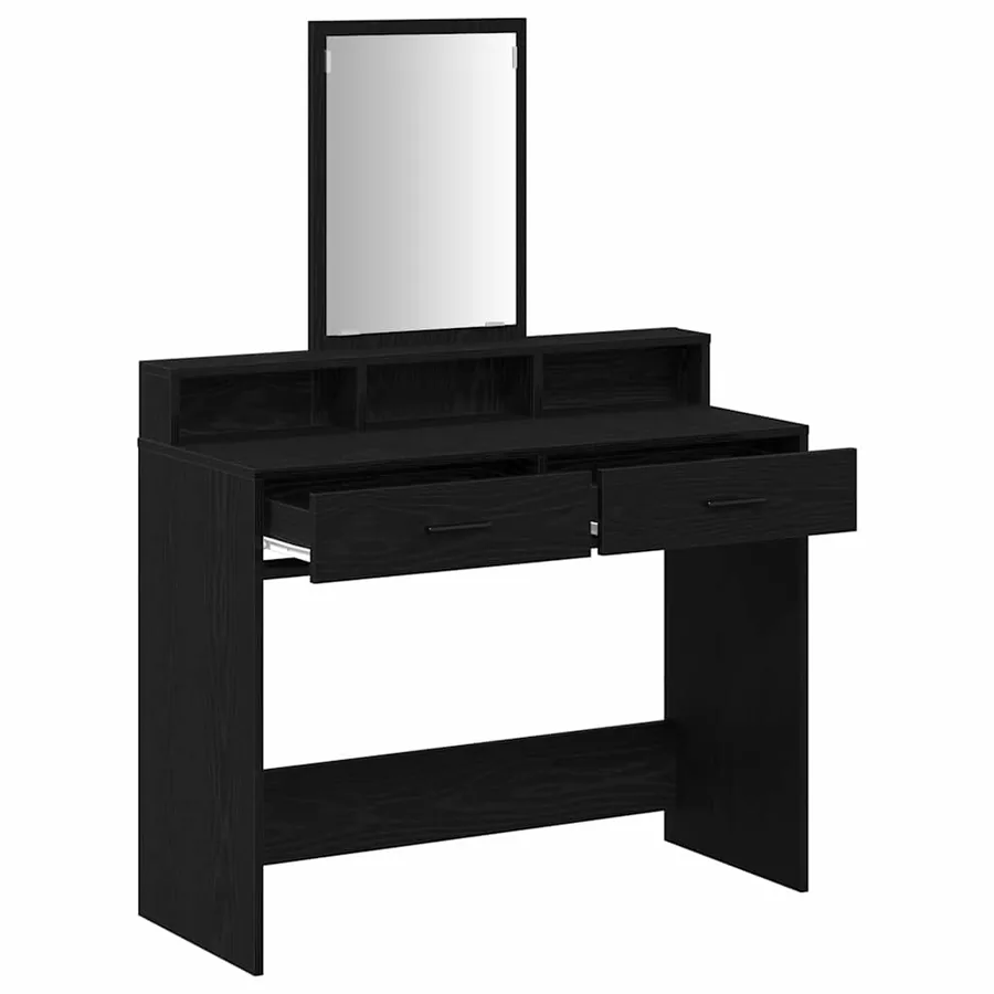 Table de Toilette avec tiroir Chêne noir 100 x 41 x 140 cm - 5