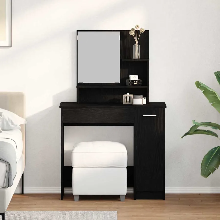 Table de Toilette avec tiroir Chêne noir 86,5 x 35 x 136 cm - 4
