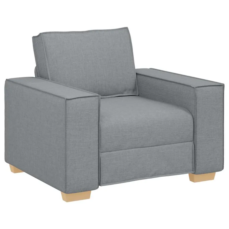Canapé 3 pcs Gris clair 220 x 80 x 84 cm Tissu en lin mélangé - 4