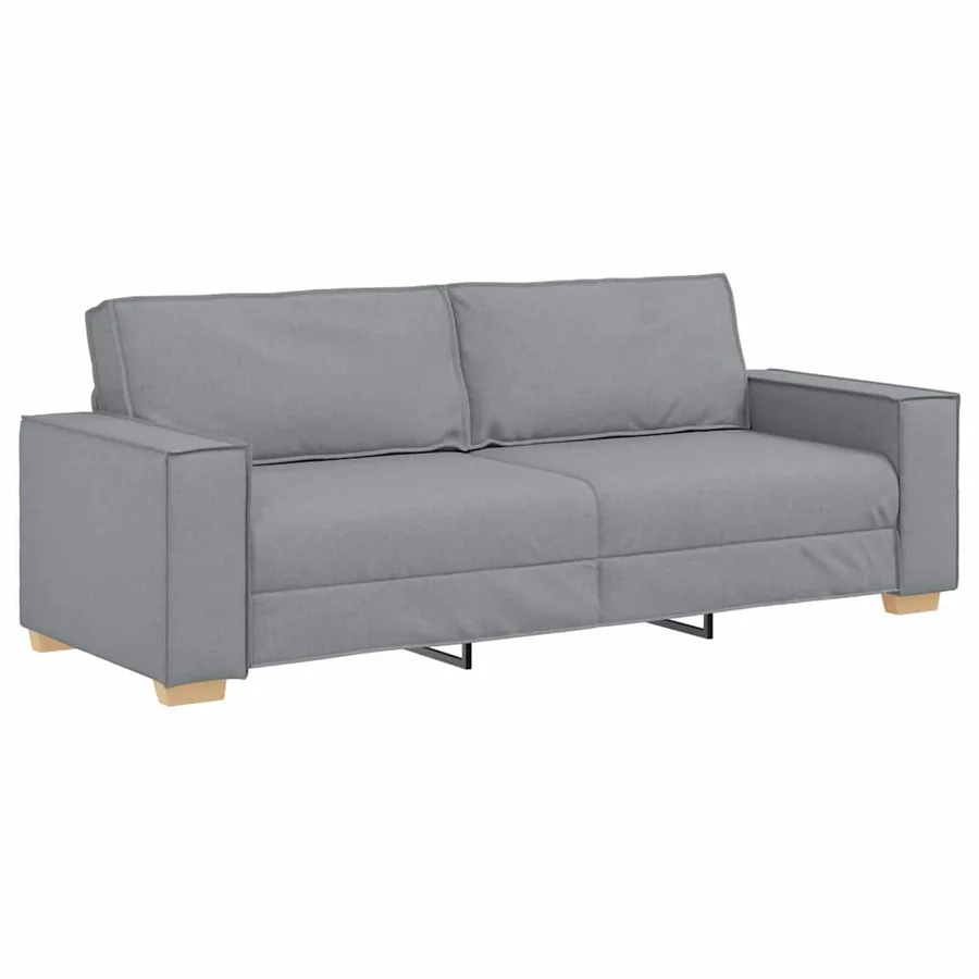 Canapé 3 pcs Gris clair 220 x 80 x 84 cm Tissu en lin mélangé - 6