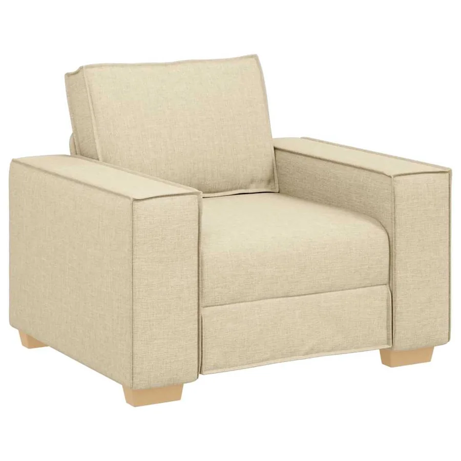 Canapé 3 pcs Crème 220 x 80 x 84 cm Tissu en lin mélangé - 4