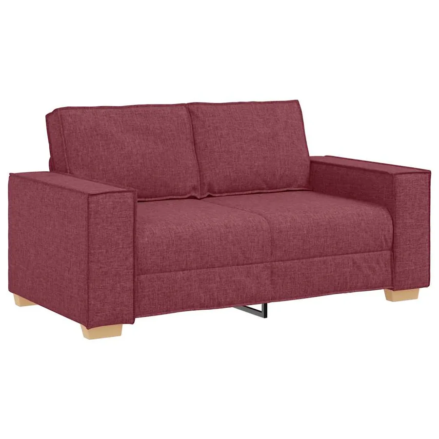 Ensemble de canapé 2 pcs avec coussins en tissu rouge bordeaux - 4