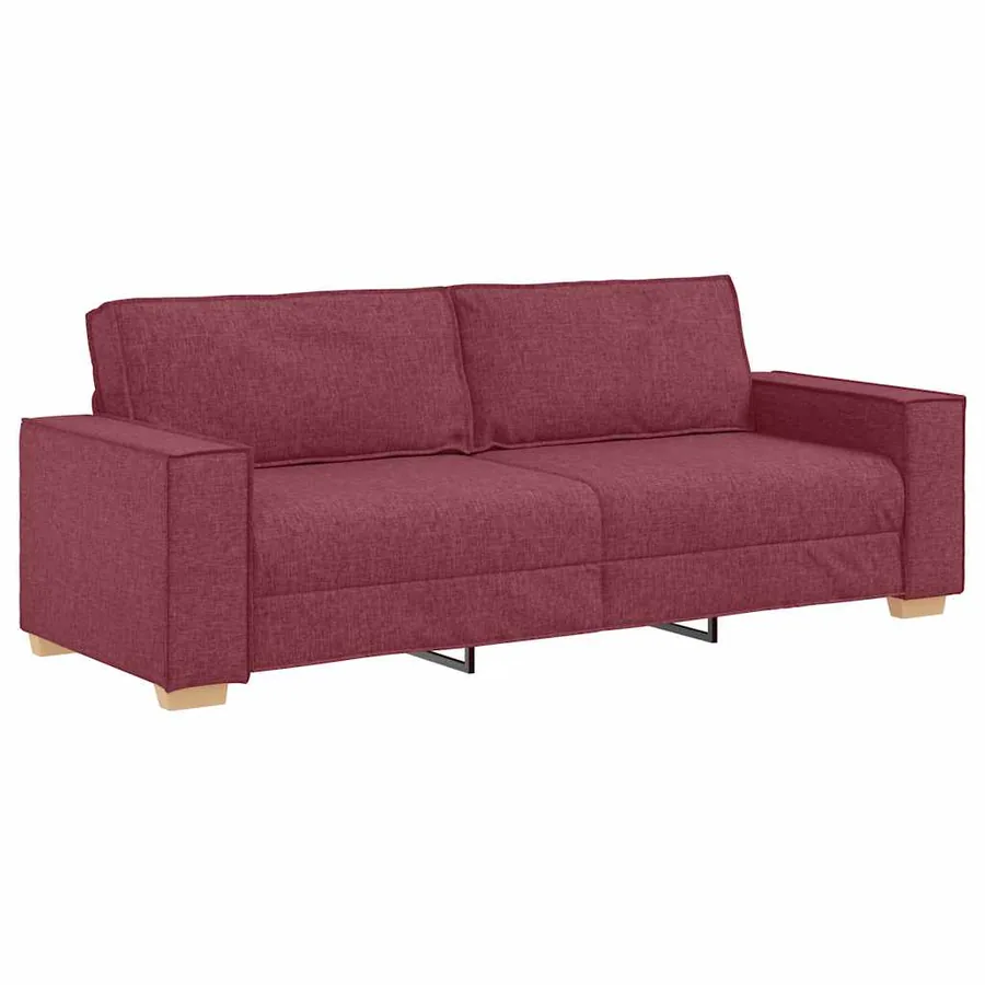 Ensemble de canapé 2 pcs avec coussins en tissu rouge bordeaux - 5