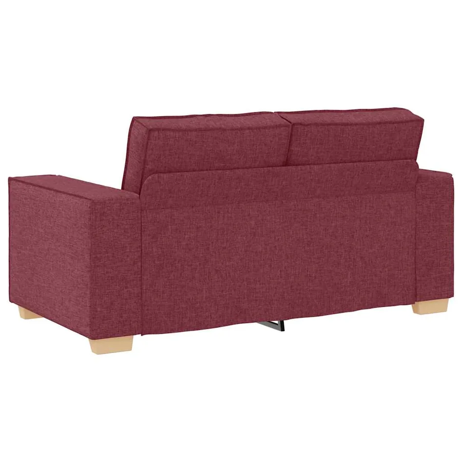 Ensemble de canapé 2 pcs avec coussins en tissu rouge bordeaux - 6
