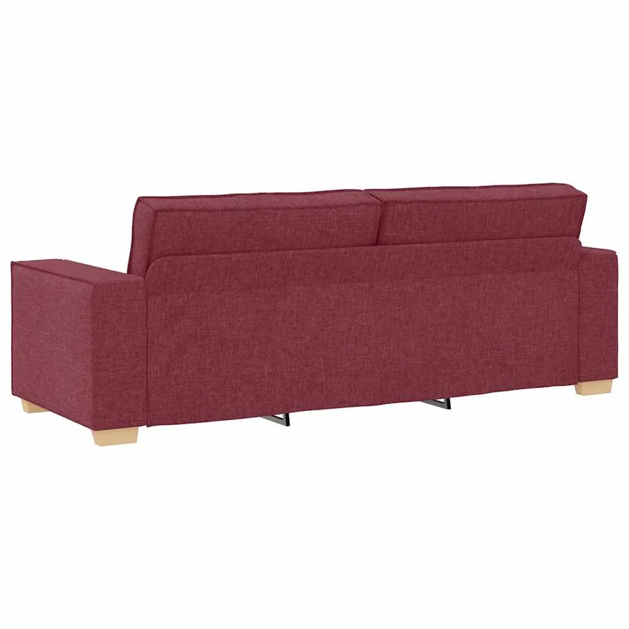 Ensemble de canapé 2 pcs avec coussins en tissu rouge bordeaux - 7