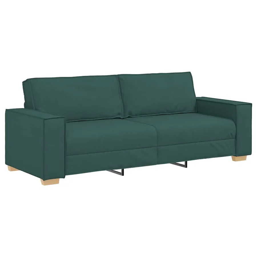 Ensemble de canapé 2 pcs avec coussins en tissu vert foncé - 5
