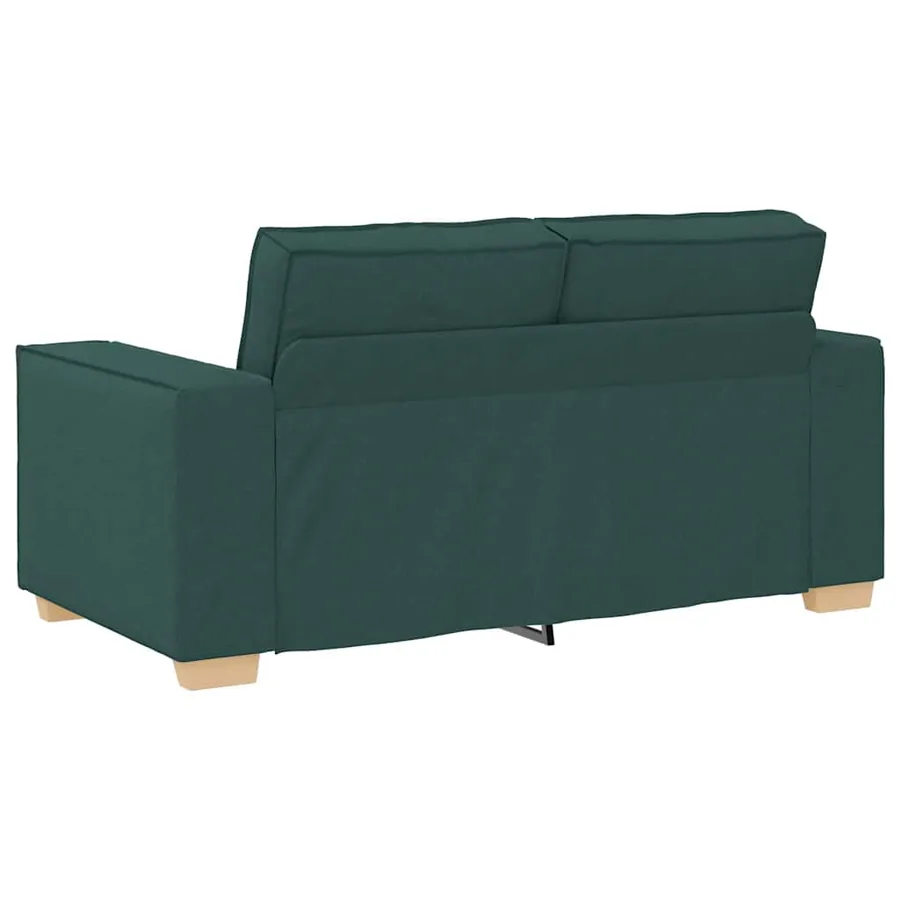 Ensemble de canapé 2 pcs avec coussins en tissu vert foncé - 6