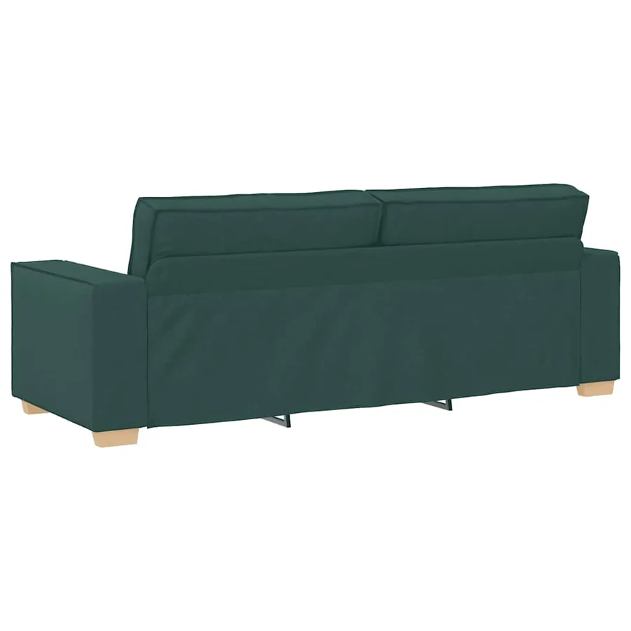 Ensemble de canapé 2 pcs avec coussins en tissu vert foncé - 7