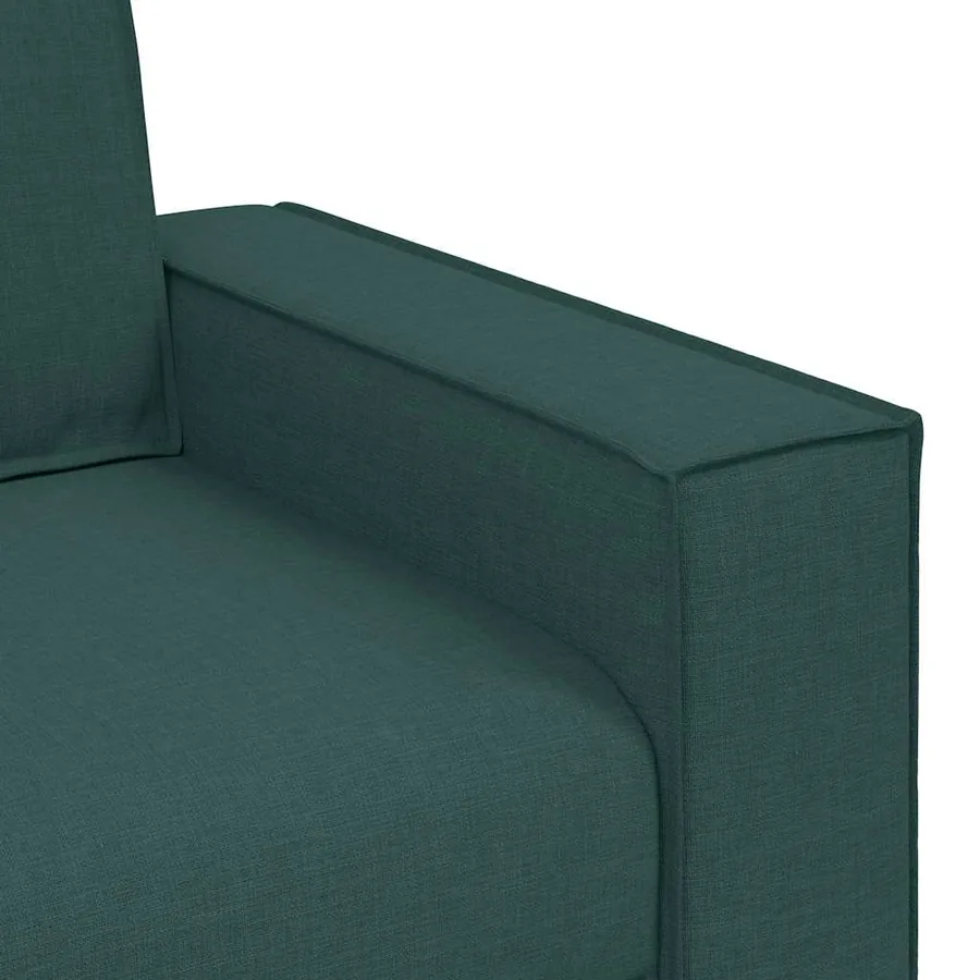 Ensemble de canapé 2 pcs avec coussins en tissu vert foncé - 8