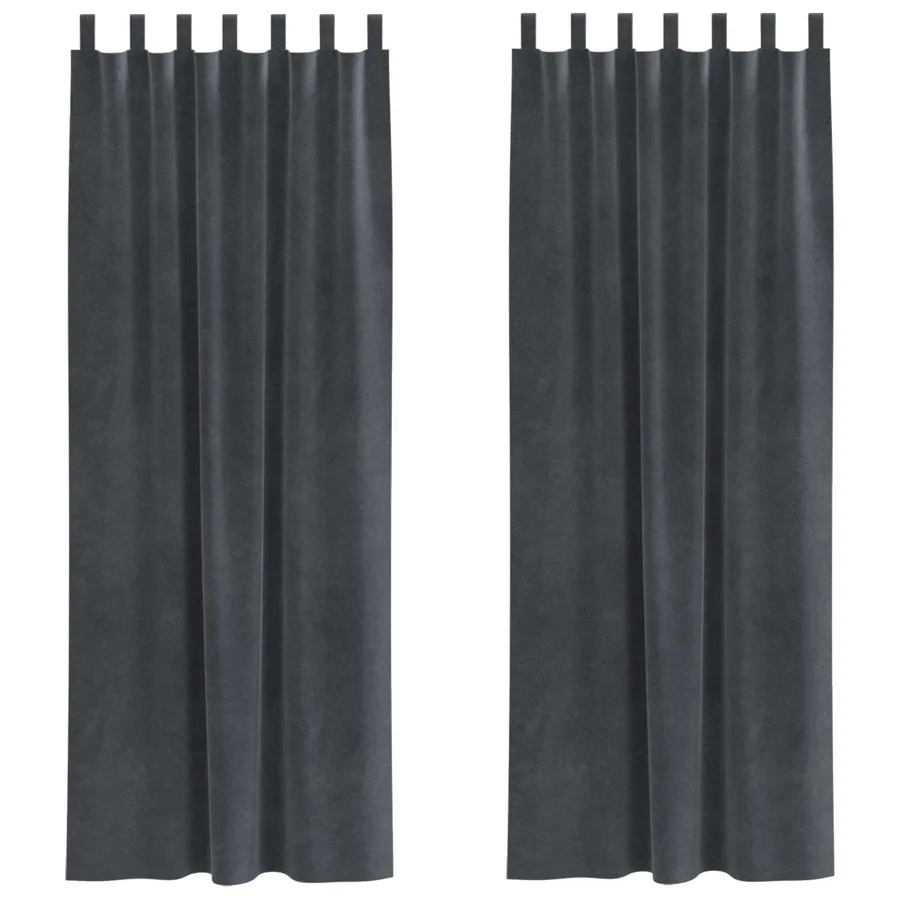 Rideaux occultants 2 pcs Gris clair 140 x 245 cm Velours - 2