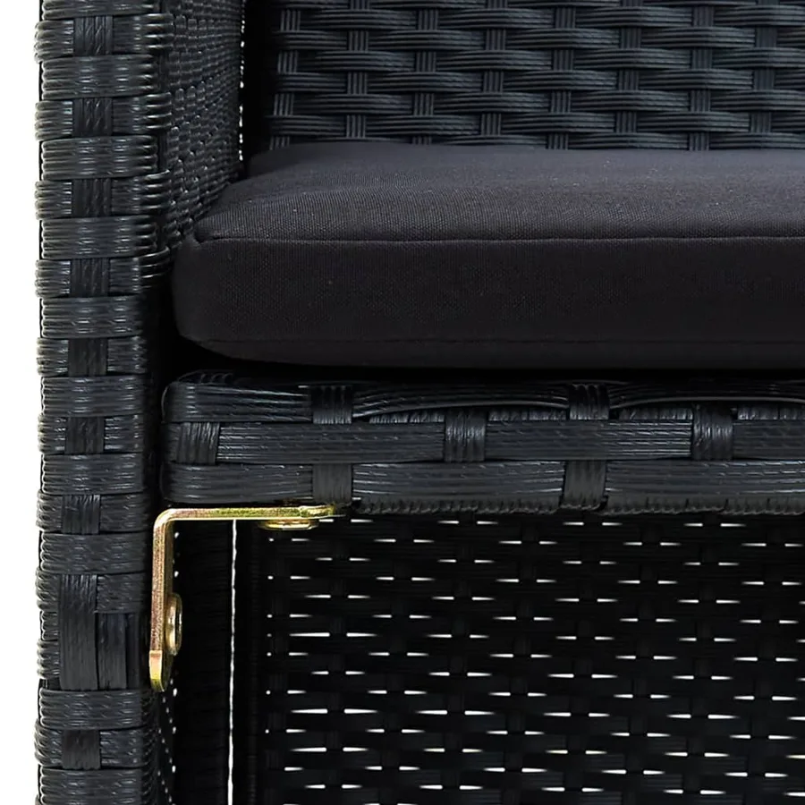 Salon de jardin 4 pcs avec coussins Résine tressée Noir - 10