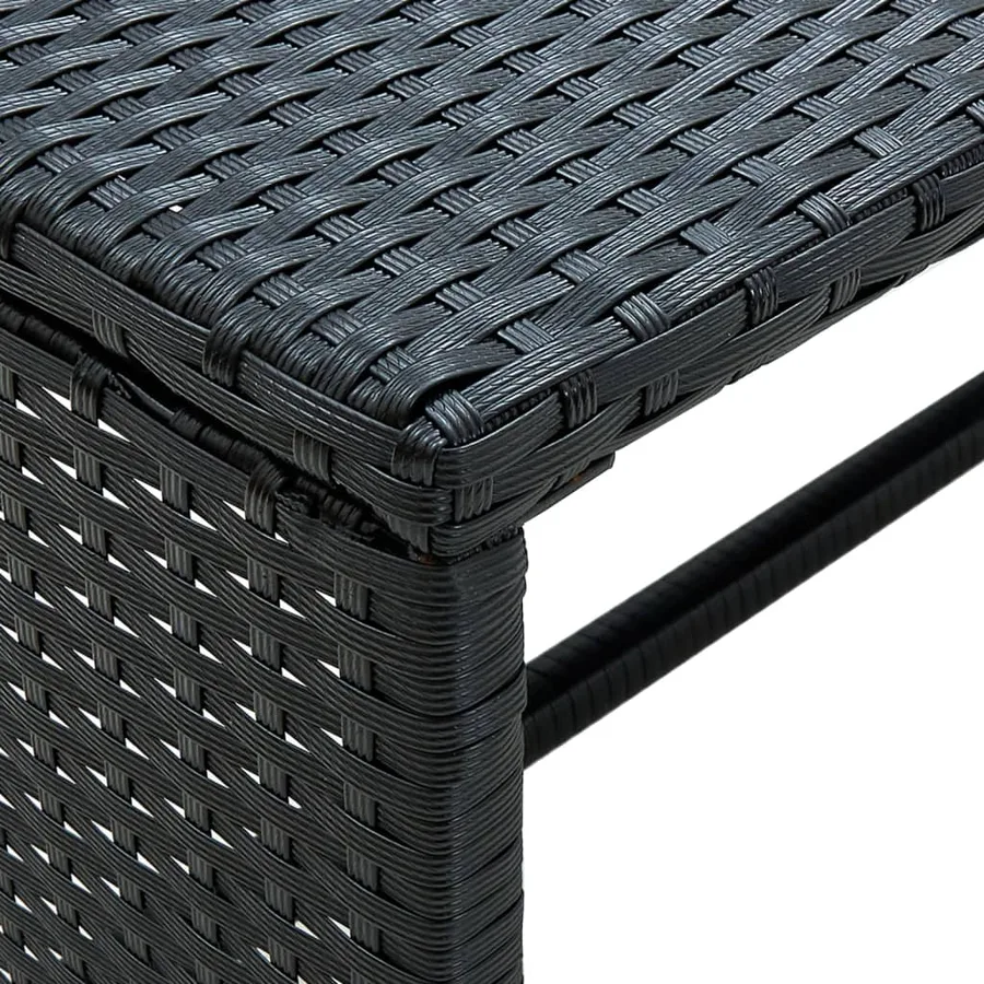 Salon de jardin 4 pcs avec coussins Résine tressée Noir - 11