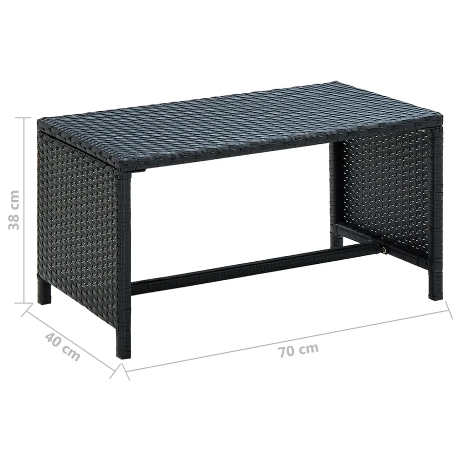 Salon de jardin 4 pcs avec coussins Résine tressée Noir - 14
