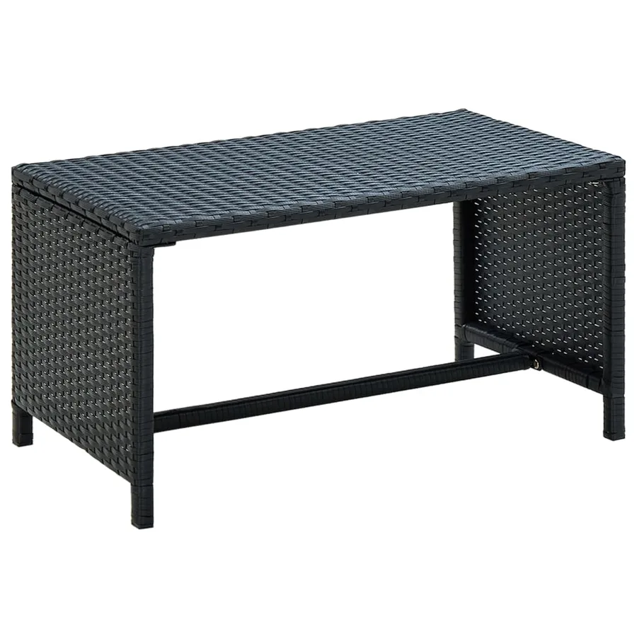 Salon de jardin 4 pcs avec coussins Résine tressée Noir - 8