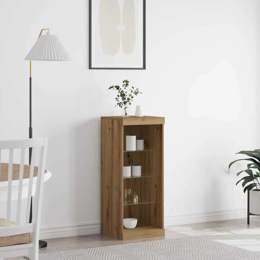 Buffet LED Chêne artisanal 41 x 37 x 100 cm Bois d'ingénierie