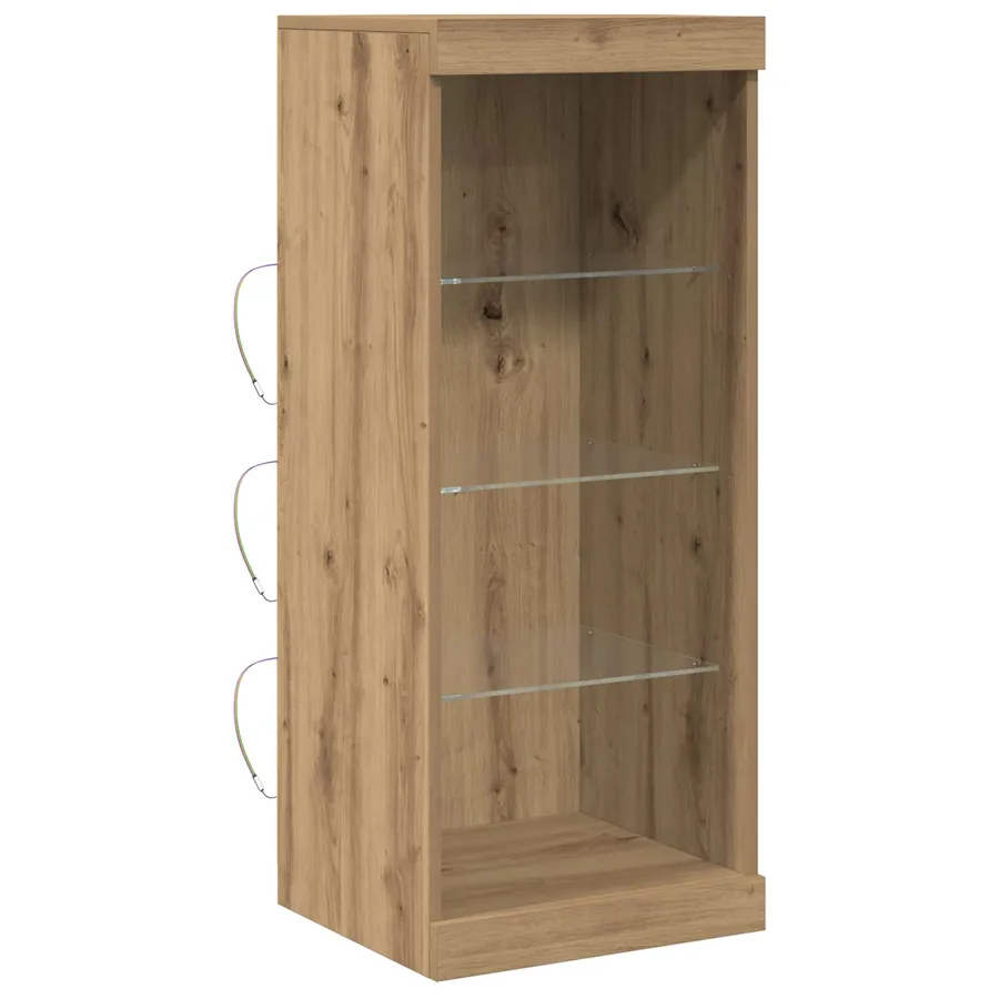 Buffet LED Chêne artisanal 41 x 37 x 100 cm Bois d'ingénierie - 2