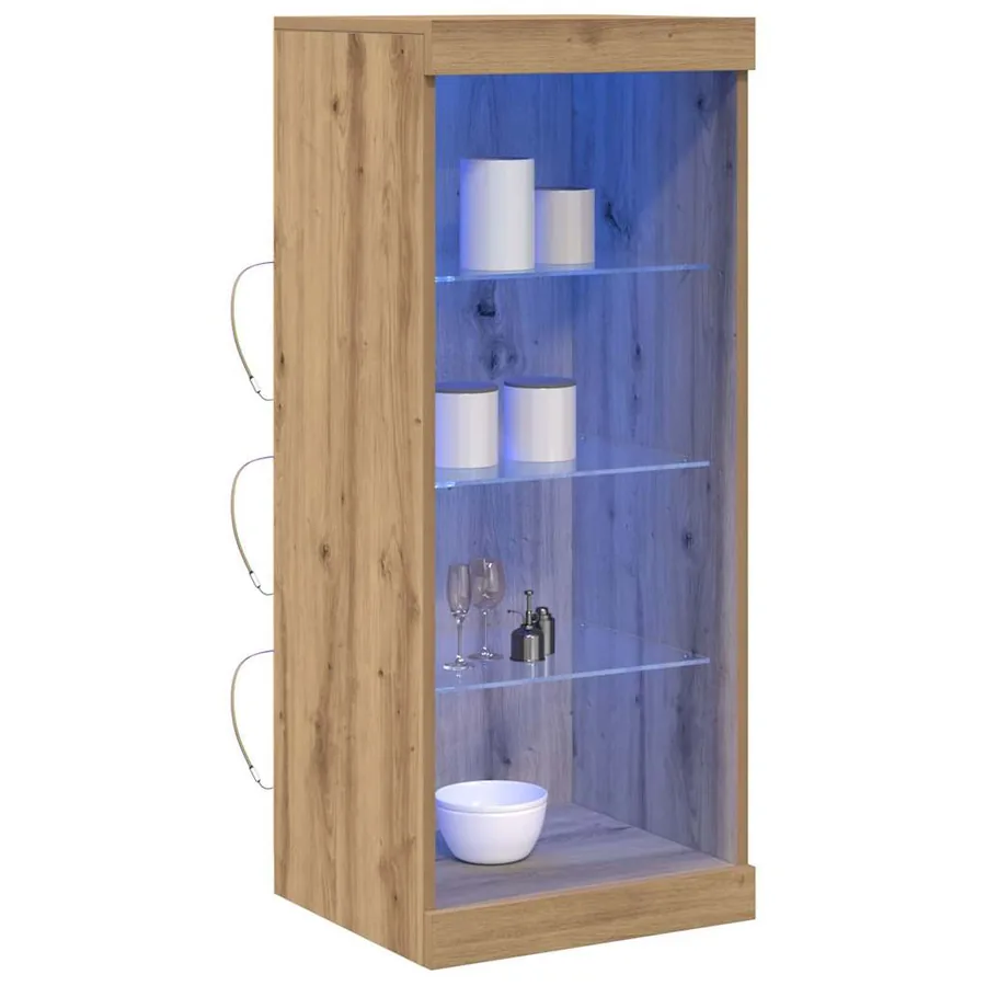 Buffet LED Chêne artisanal 41 x 37 x 100 cm Bois d'ingénierie - 3