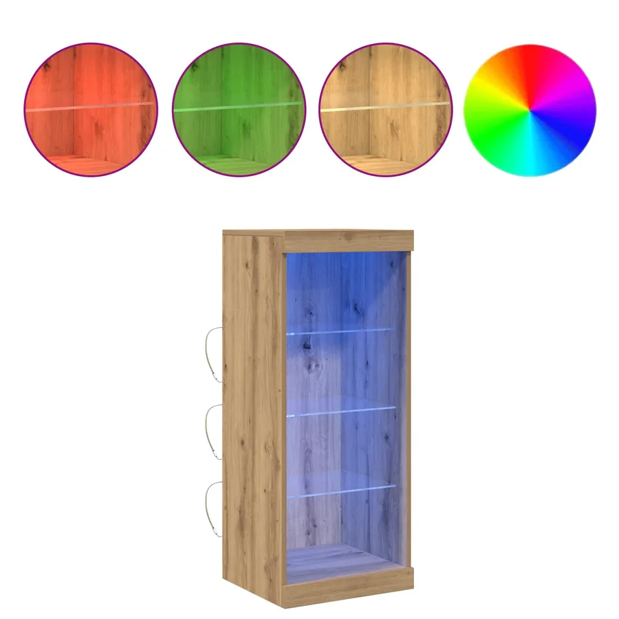 Buffet LED Chêne artisanal 41 x 37 x 100 cm Bois d'ingénierie - 4