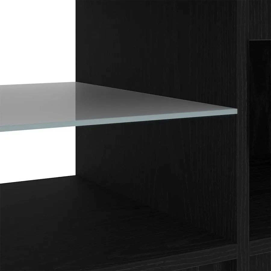Meuble TV Chêne noir 140 x 38,5 x 36 cm Bois d'ingénierie - 12