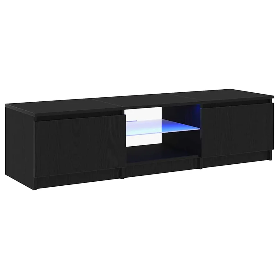 Meuble TV Chêne noir 140 x 38,5 x 36 cm Bois d'ingénierie - 2