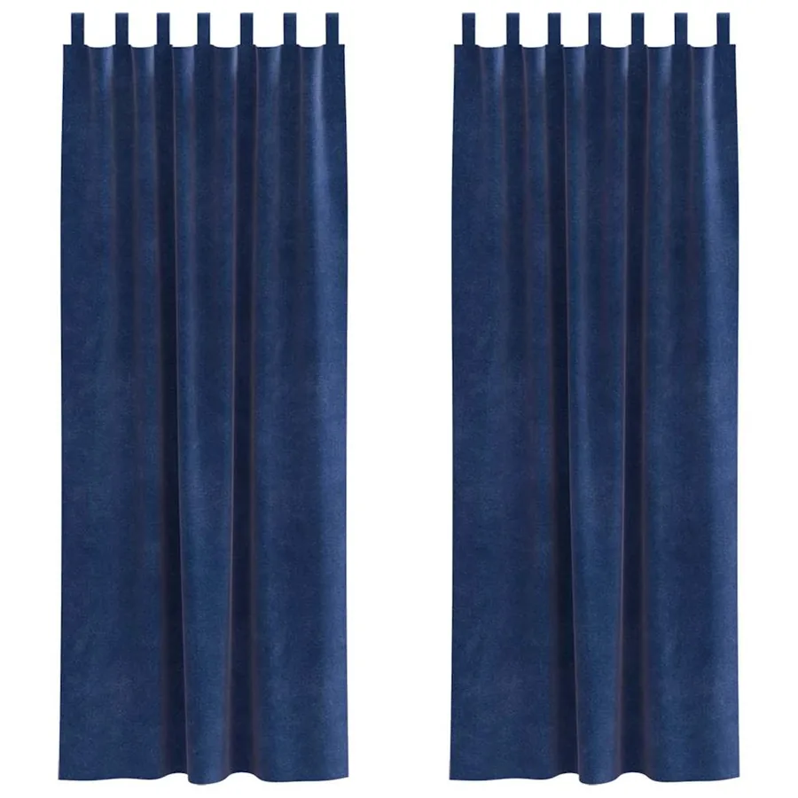 Rideaux occultants 2 pcs Bleu foncé 140 x 225 cm Velours - 2