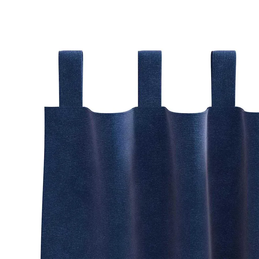 Rideaux occultants 2 pcs Bleu foncé 140 x 225 cm Velours - 5