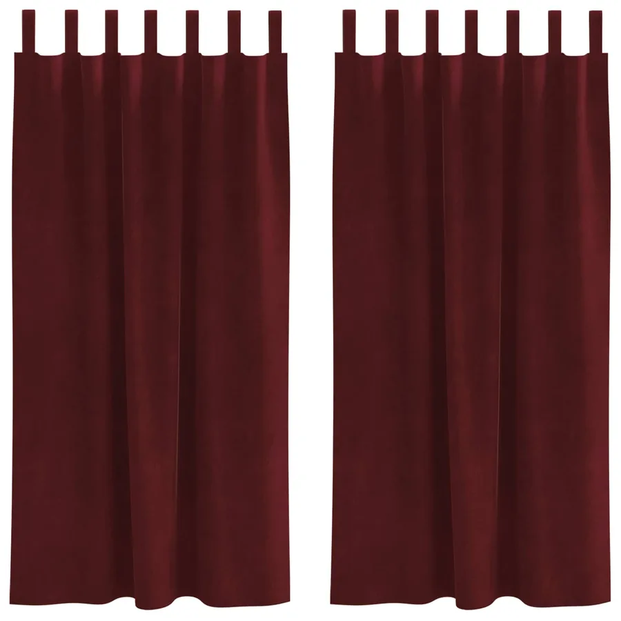 Rideaux occultants 2 pcs Bordeaux 140 x 175 cm Velours - 2