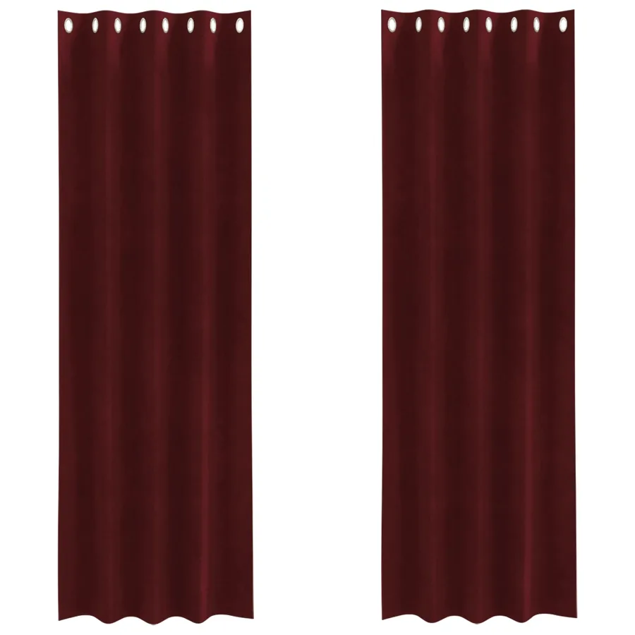 Rideaux occultants 2 pcs Bordeaux 140 x 225 cm Velours - 2