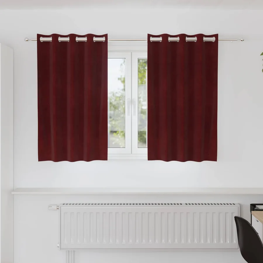 Rideaux occultants 2 pcs Bordeaux 140 x 140 cm Velours