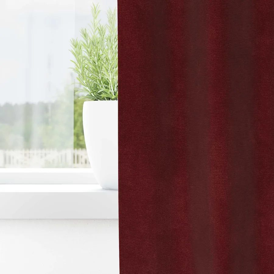 Rideaux occultants 2 pcs Bordeaux 140 x 140 cm Velours - 3