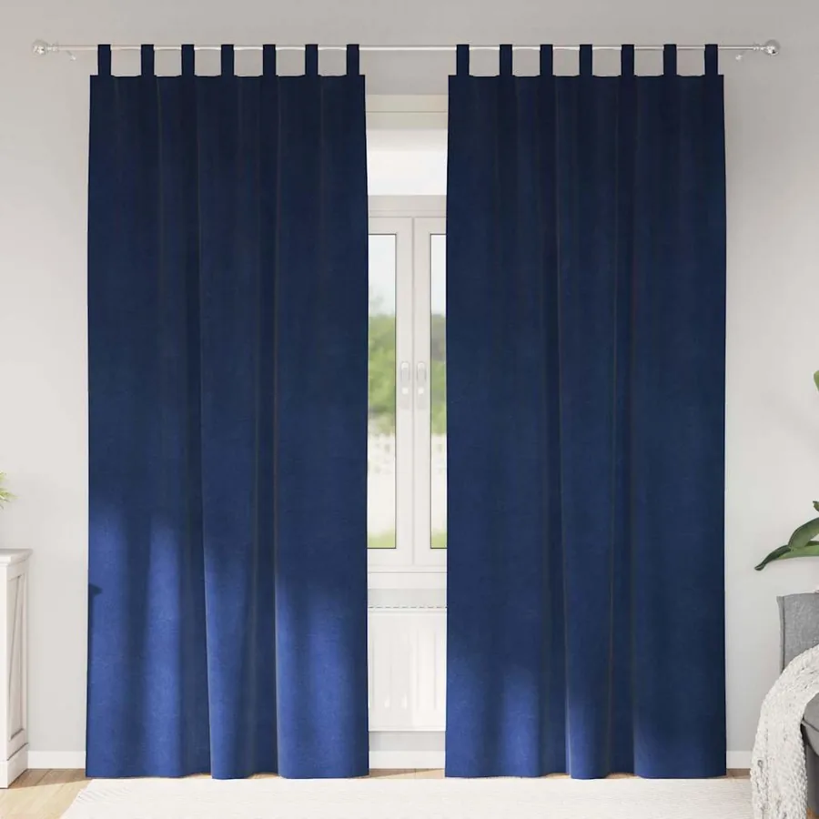 Rideaux occultants 2 pcs Bleu foncé 140 x 260 cm Velours