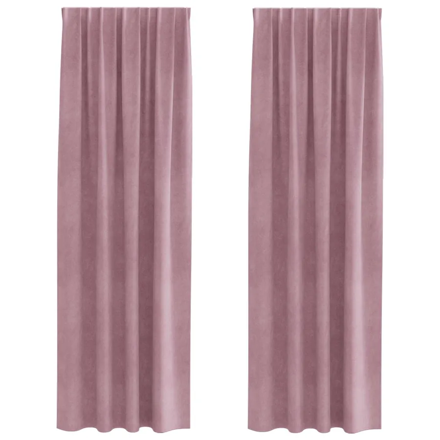 Rideaux occultants 2 pcs Rose foncé 140 x 260 cm Velours - 2