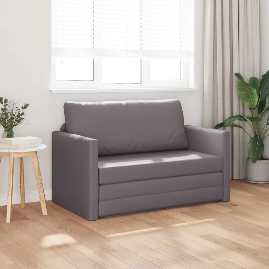 Canapé-Lit Gris 124 x 71 x 78 cm Simili cuir - 3