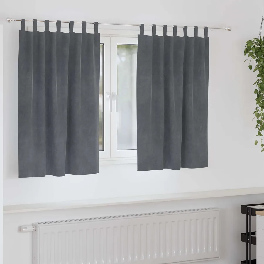 Rideaux occultants 2 pcs Gris clair 140 x 140 cm Velours
