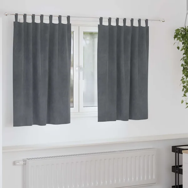 Rideaux occultants 2 pcs Gris clair 140 x 140 cm Velours