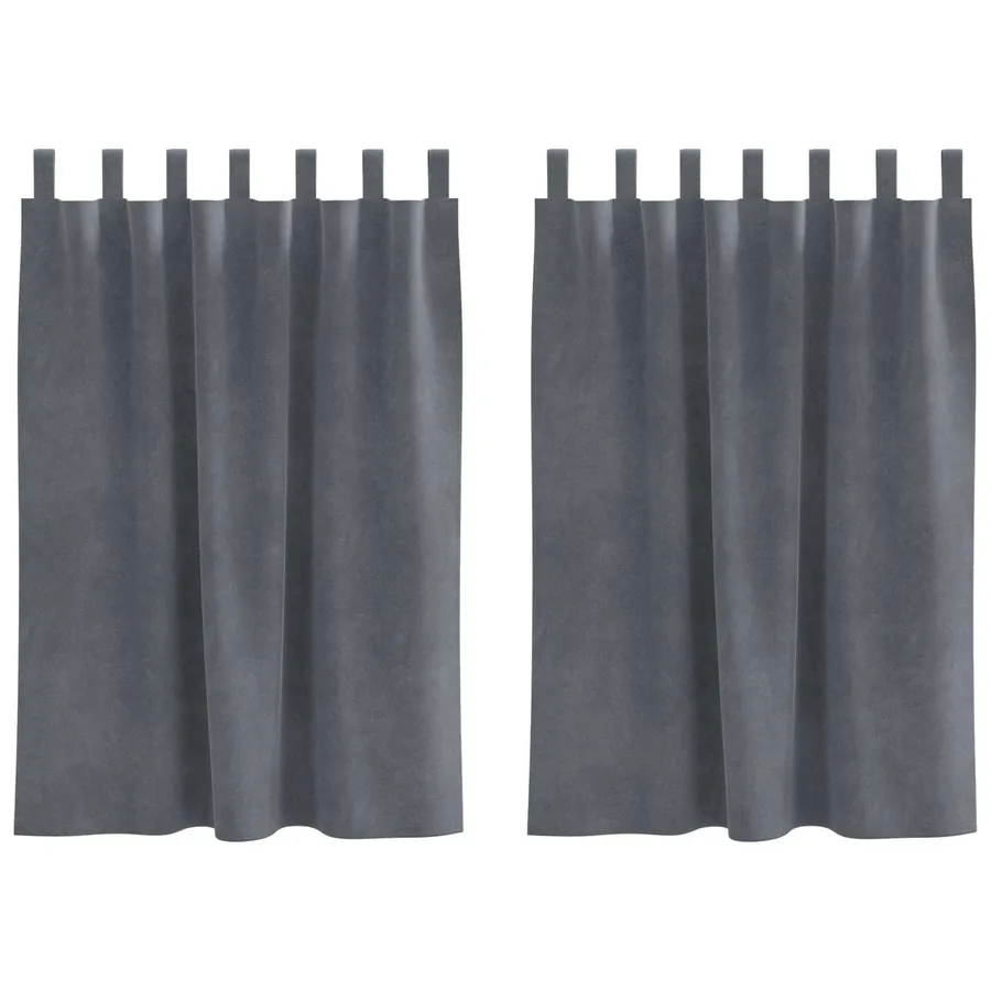 Rideaux occultants 2 pcs Gris clair 140 x 140 cm Velours - 2