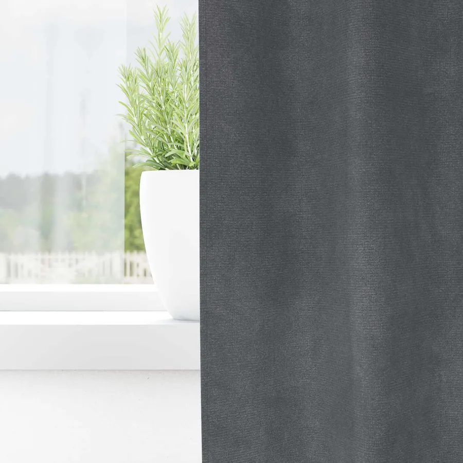 Rideaux occultants 2 pcs Gris clair 140 x 140 cm Velours - 3