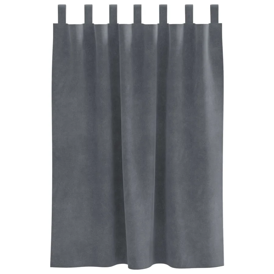 Rideaux occultants 2 pcs Gris clair 140 x 140 cm Velours - 4
