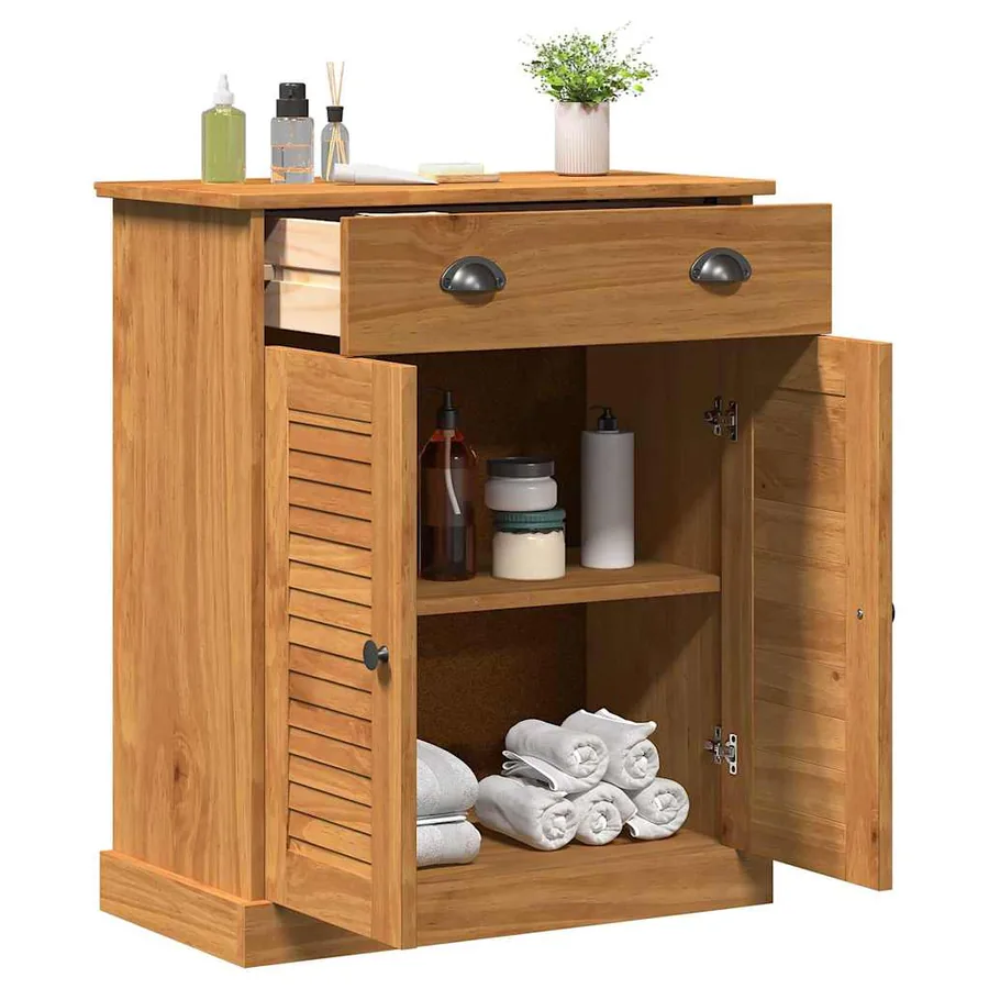 Armoire de salle de bain avec porte VIGO Marron et Marron Miel - 3
