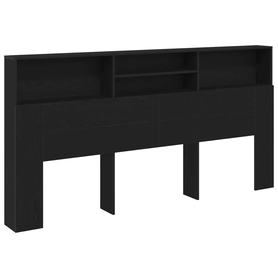 Cabinet de Tête de Lit Chêne noir 200 x 19 x 103,5 cm - 2