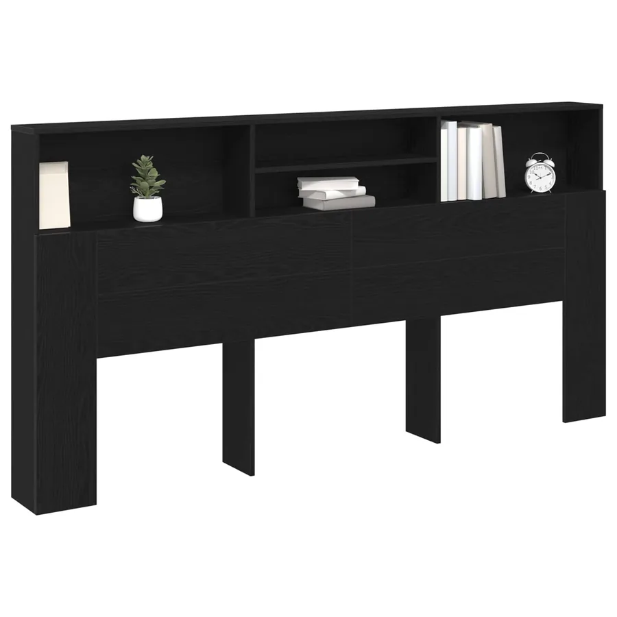 Cabinet de Tête de Lit Chêne noir 200 x 19 x 103,5 cm - 3
