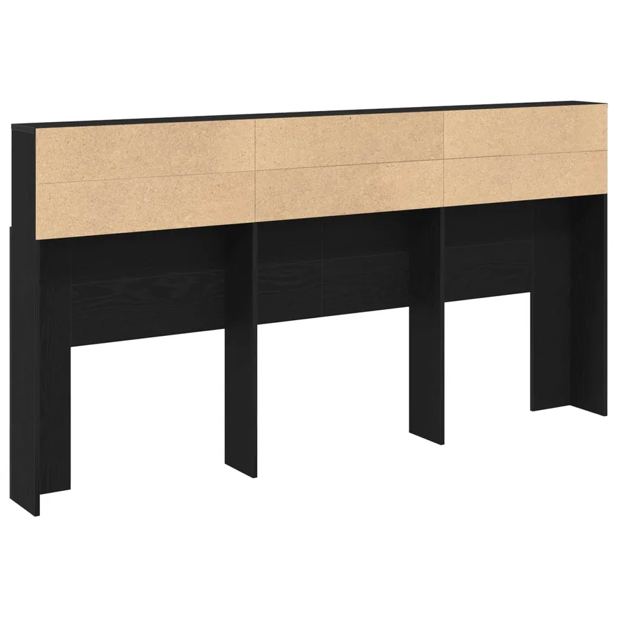 Cabinet de Tête de Lit Chêne noir 200 x 19 x 103,5 cm - 7