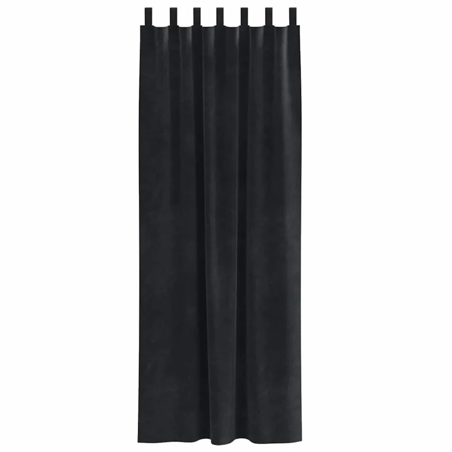 Rideaux occultants 2 pcs Noir 140 x 245 cm Velours - 4