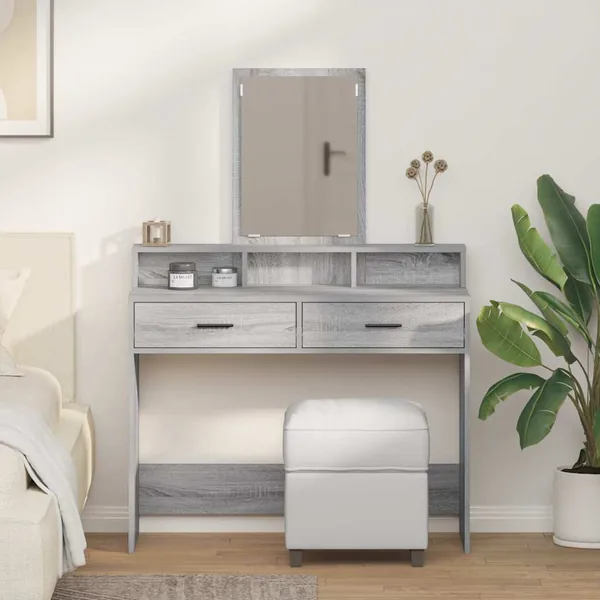 Table de Toilette avec tiroir Gris Sonoma 100 x 41 x 140 cm