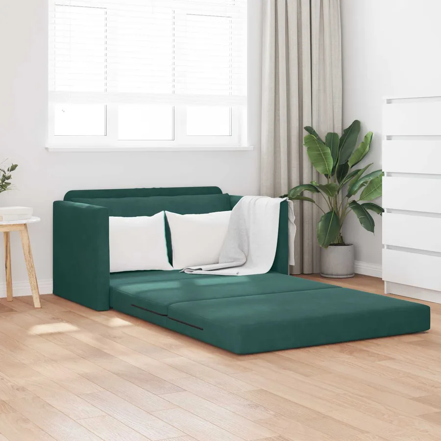Canapé-Lit Vert foncé 124 x 71 x 78 cm Velours