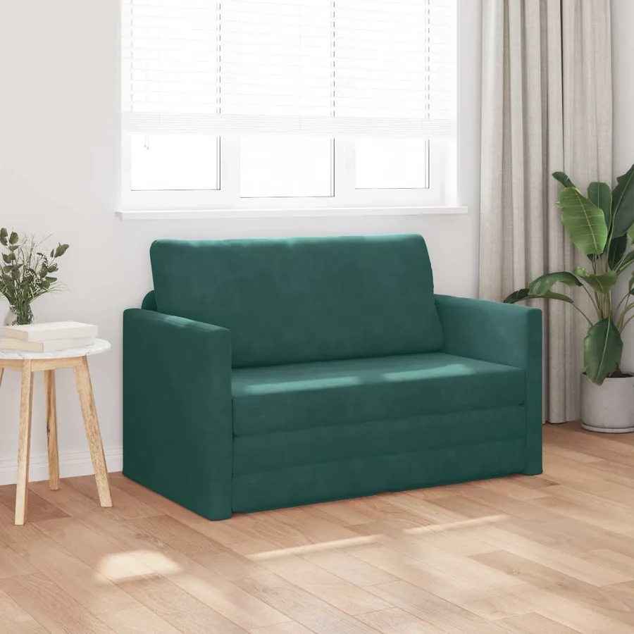 Canapé-Lit Vert foncé 124 x 71 x 78 cm Velours - 3