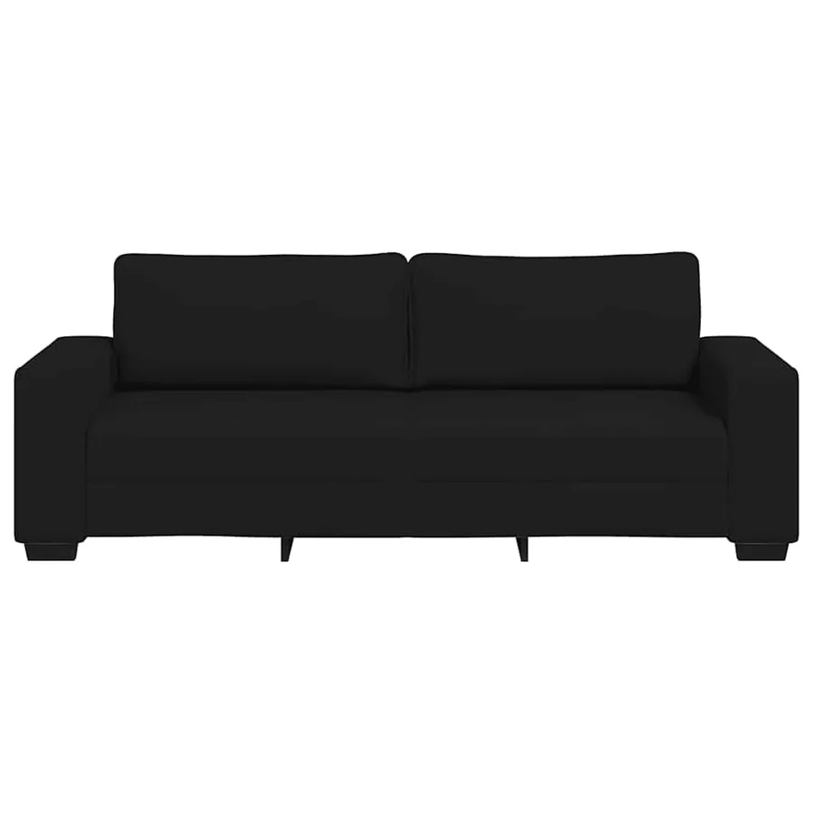 Canapé à 3 places noir 220x77x82 cm tissu - 4
