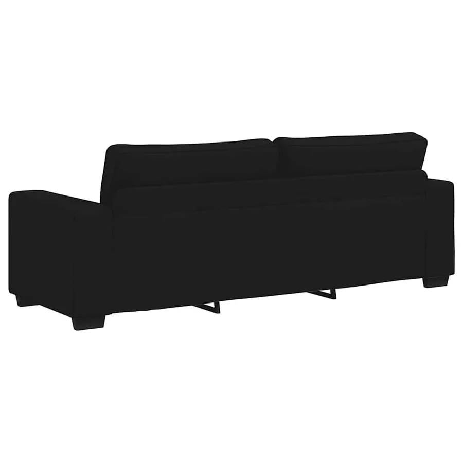 Canapé à 3 places noir 220x77x82 cm tissu - 6