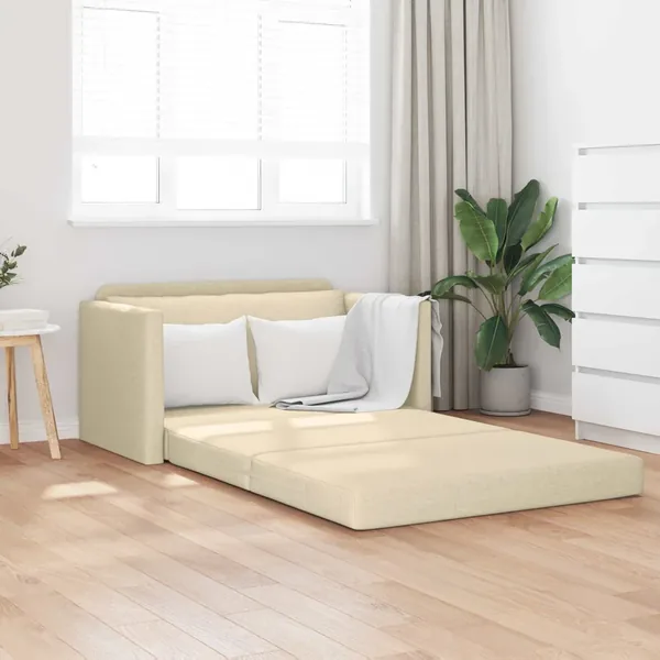 Canapé-Lit 110cm Crème tissu