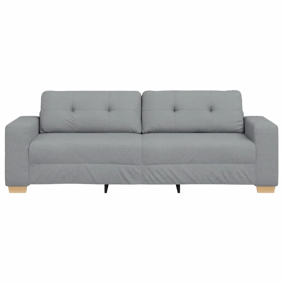 Canapé 3 places gris clair 220 x 78 x 80 cm tissu - 4